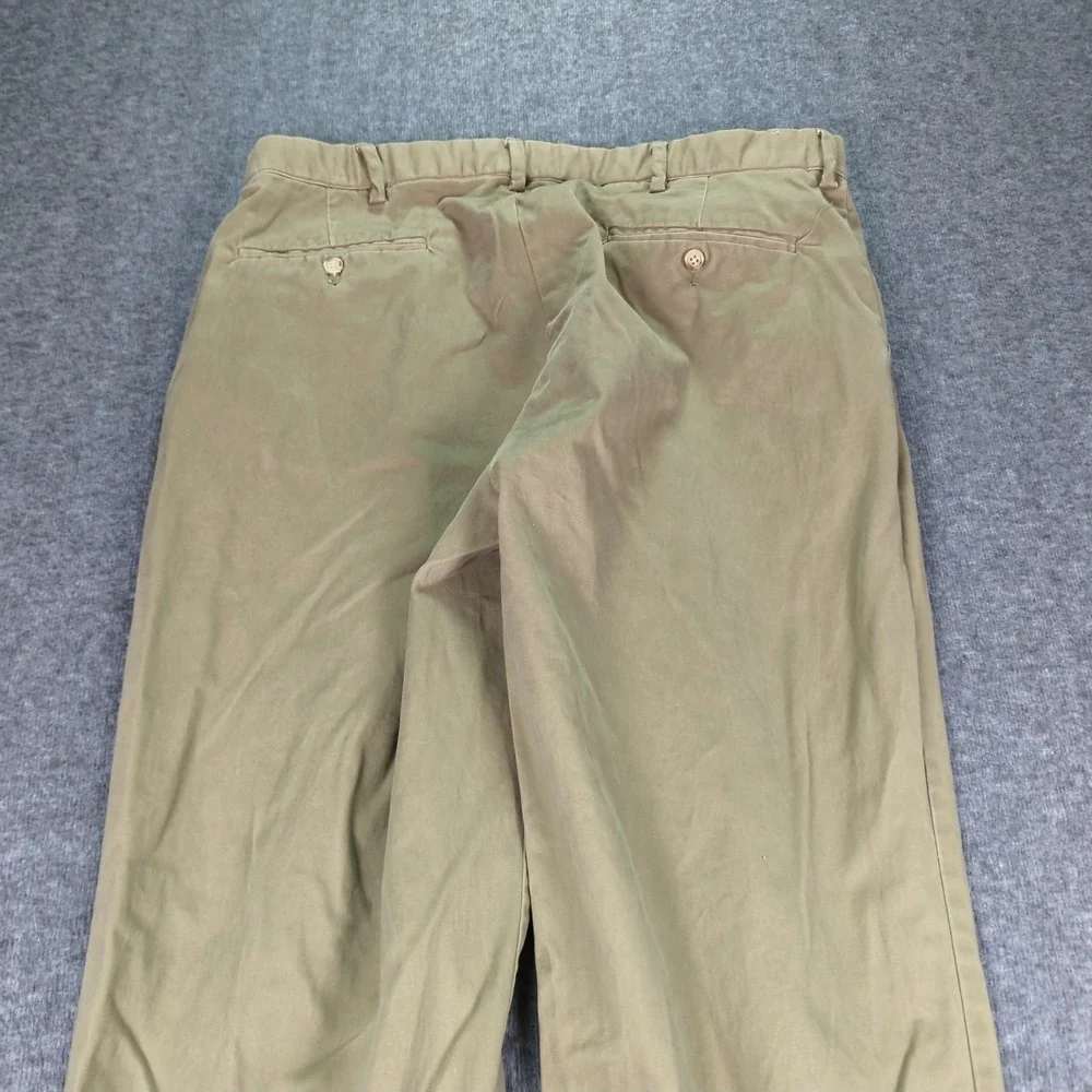 Polo Ralph Lauren Pants Mens 34x32 Khaki Green Casual‎ Preppy Flat Front Office